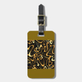 Étiquette À Bagage Motif Abstrait doré (Devant Vertical)