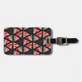 Étiquette À Bagage Motif abstrait tiré par la main de pastèque (Devant horizontal)