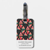 Étiquette À Bagage Motif abstrait tiré par la main de pastèque (Dos Vertical)