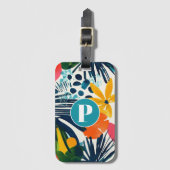Étiquette À Bagage Motif Abstrait Tropical personnalisé (Devant Vertical)