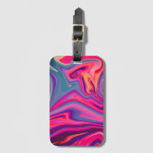 Étiquette À Bagage Motif Abstrait vert bleu clair et tendance (Devant Vertical)