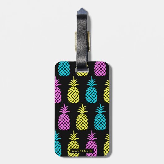 Étiquette À Bagage Motif ananas (Dos Vertical)