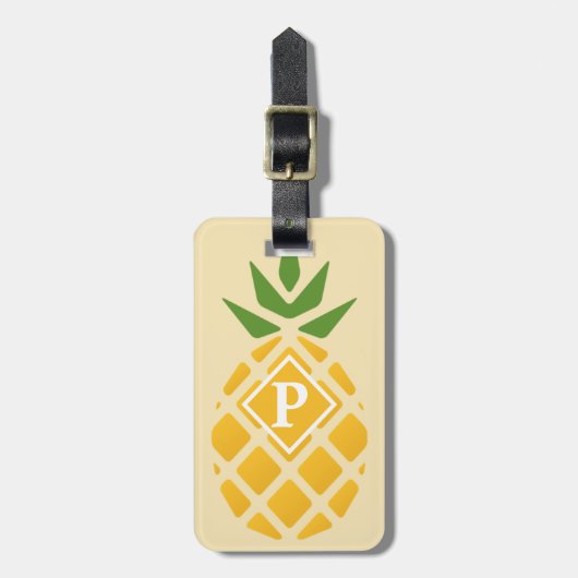 Étiquette À Bagage Motif ananas avec ID sur le dos (Devant Vertical)