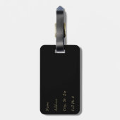 Étiquette À Bagage Motif animal de léopard bleu - monogramme (Dos Vertical)