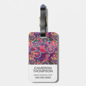 Étiquette À Bagage Motif animal de style ethnique fait sur commande (Dos Vertical)