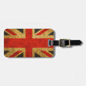 Étiquette À Bagage Motif antique rustique d'Union Jack (Devant horizontal)