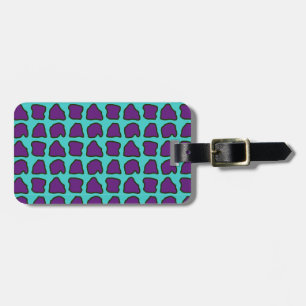 Étiquette À Bagage Motif Aqua Blue Purple Giraffe Spots