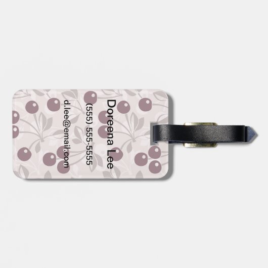 Étiquette À Bagage Motif aux cerises 2 (Dos horizontal)