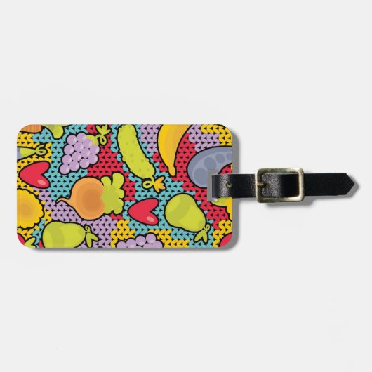 Étiquette À Bagage Motif aux fruits et légumes (Devant horizontal)