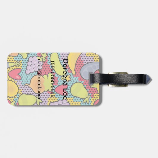 Étiquette À Bagage Motif aux fruits et légumes (Dos horizontal)