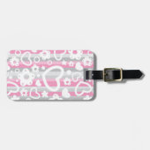 Étiquette À Bagage Motif avec des coeurs et des fleurs (Devant horizontal)