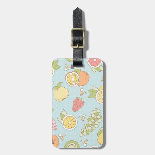 Étiquette À Bagage Motif avec des fruits et des baies (Devant Vertical)