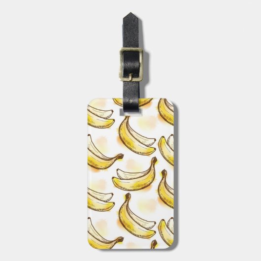 Étiquette À Bagage Motif avec la banane (Devant Vertical)