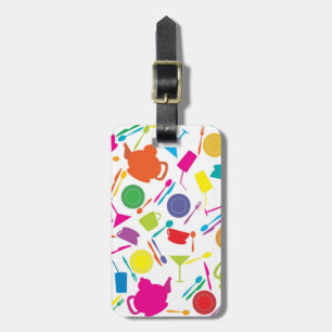Étiquette À Bagage Motif avec la substance de cuisine colorée