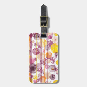 Étiquette À Bagage Motif blanc rayé tacheté