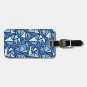 Étiquette À Bagage Motif bleu abstrait de Crsytal de glace (Devant horizontal)