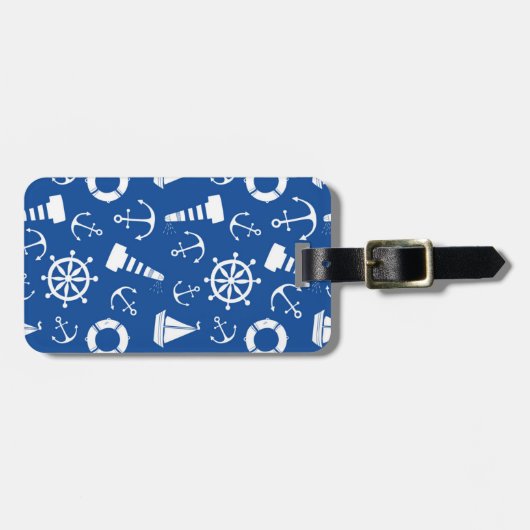 Étiquette À Bagage Motif bleu de mer (Devant horizontal)