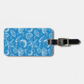 Étiquette À Bagage Motif bleu de plage (Devant horizontal)
