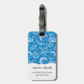 Étiquette À Bagage Motif bleu de plage (Dos Vertical)