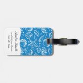 Étiquette À Bagage Motif bleu de plage (Dos horizontal)