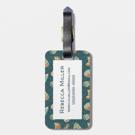 Étiquette À Bagage Motif bleu extérieur d'étape | de Geo (Dos Vertical)