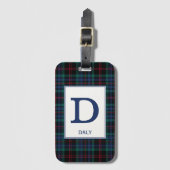 Étiquette À Bagage Motif bleu plaid Daly Tartan (Devant Vertical)