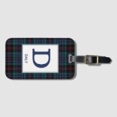 Étiquette À Bagage Motif bleu plaid Daly Tartan (Devant Horizontal)