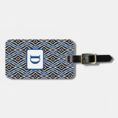 Étiquette À Bagage Motif bleu transparent (Devant horizontal)