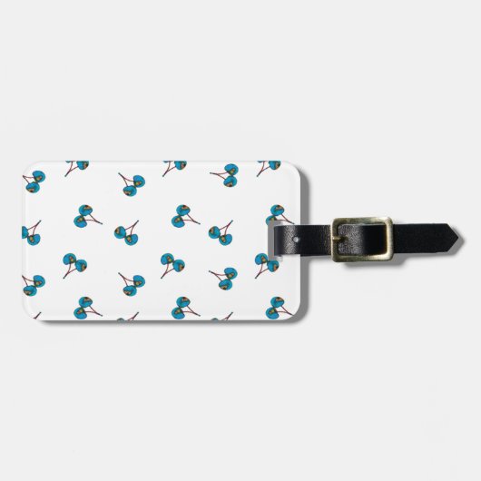 Étiquette À Bagage Motif Blue Cherry (Devant horizontal)