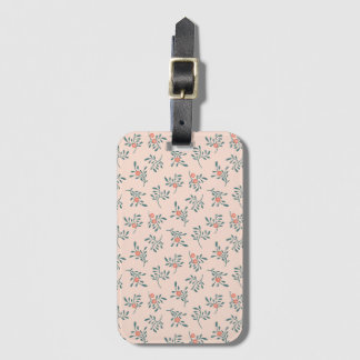 Étiquette À Bagage Motif botanique floral sarcelle rose