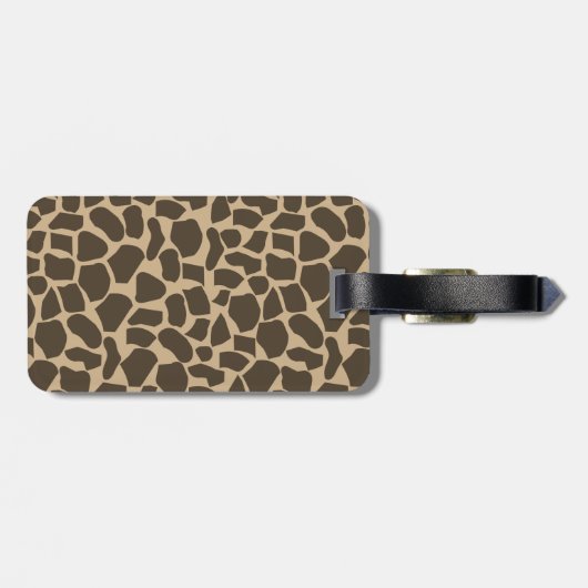 Étiquette À Bagage Motif Brown Giraffe Imprimer (Dos horizontal)