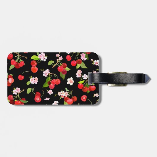 Étiquette À Bagage Motif cerise 2 (Dos horizontal)