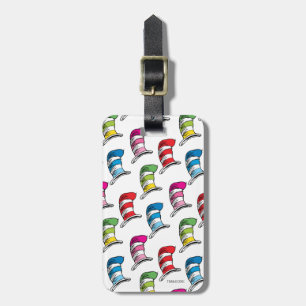 Étiquette À Bagage Motif Chapeau Coloré du Chat au Chapeau