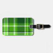Étiquette À Bagage Motif Checkered de couleur verte (Devant horizontal)