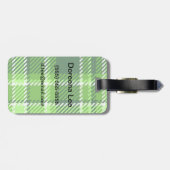 Étiquette À Bagage Motif Checkered de couleur verte (Dos horizontal)