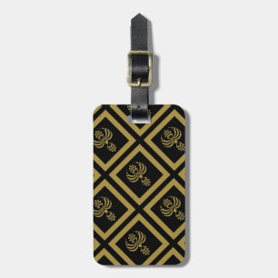 ÉTIQUETTE À BAGAGE MOTIF CHIC DE LUGGAGE/BAG TAG_GOLD/BLACK