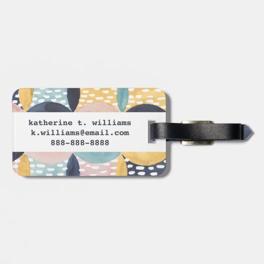 Étiquette À Bagage Motif circulaire Abstrait (Dos horizontal)