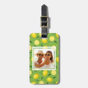 Étiquette À Bagage Motif citron jaune clair   Ajouter votre photo