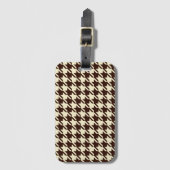 Étiquette À Bagage Motif classique Brown ivoire Pepita Houndstooth (Devant Vertical)