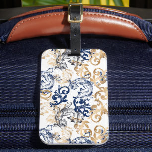 Étiquette À Bagage Motif Classique Rétro de Style Baroque