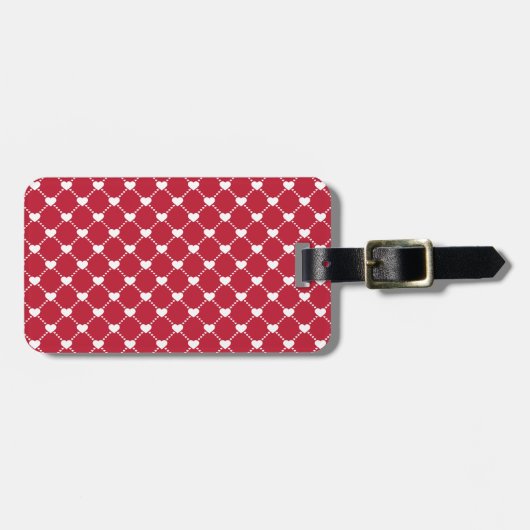 Étiquette À Bagage Motif/Coeurs (Devant horizontal)