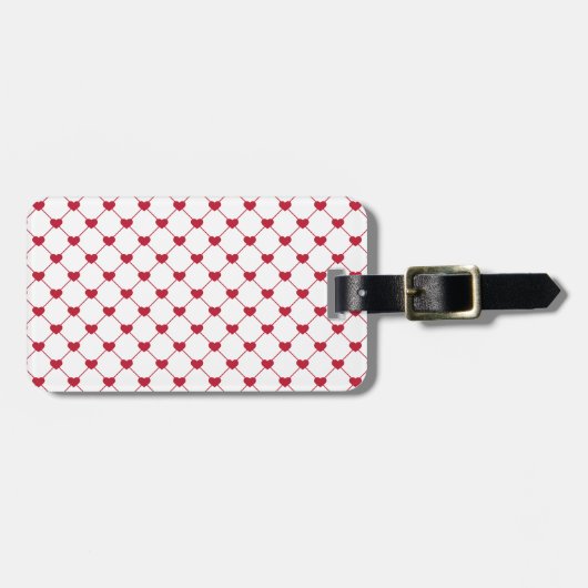 Étiquette À Bagage Motif/Coeurs (Devant horizontal)