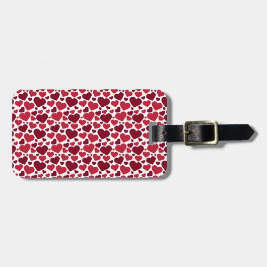 Étiquette À Bagage Motif/coeurs rouges (Devant horizontal)
