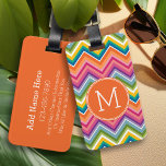 Étiquette À Bagage Motif coloré Chevron avec Monogramme<br><div class="desc">Voyagez dans le style avec un design lumineux et tendance pour votre sac ou sac à dos. Si vous avez besoin de modifier vos initiales ou votre illustration,  cliquez sur le bouton personnaliser pour apporter des modifications.</div>