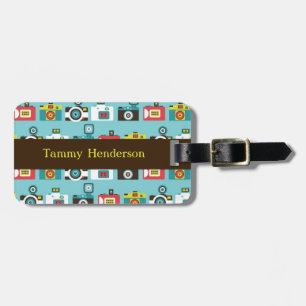 Étiquette À Bagage Motif coloré d'appareils-photo de Lomo d'amusement