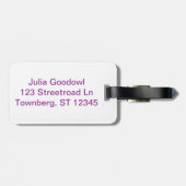 Étiquette À Bagage Motif coloré de hibou (Dos horizontal)