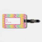 Étiquette À Bagage Motif coloré Rainbow Chevron (Dos horizontal)
