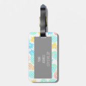 Étiquette À Bagage motif coloré tropical d'ananas d'été élégant (Dos Vertical)