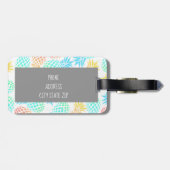 Étiquette À Bagage motif coloré tropical d'ananas d'été élégant (Dos horizontal)