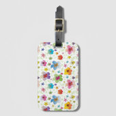 Étiquette À Bagage Motif cool moderne à fleurs (Devant Vertical)
